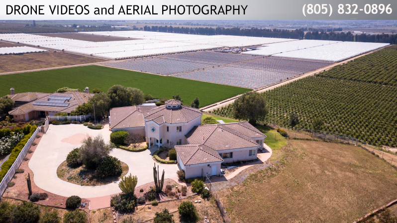 Aerial Photography using drone showing real estate property in ventura county