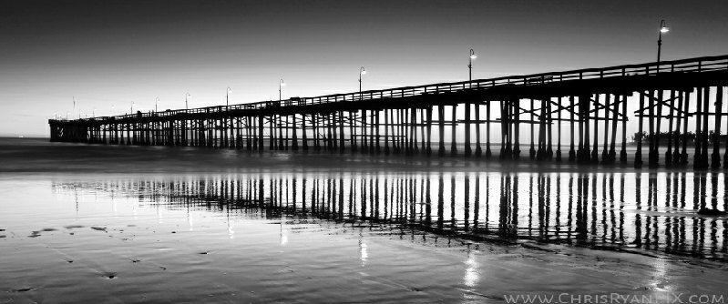 Ventura Pier in Black and White Photograph