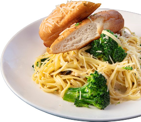 Food Photograph of Pasta with Bread