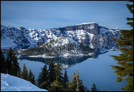 Crater Lake Photo in Winter