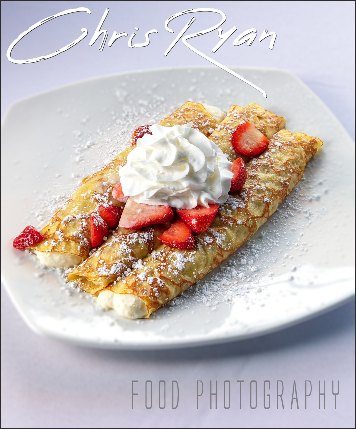 Food Photography of strawberries on crepe for breakfast poster (ChrisRyanPIX)
