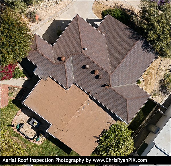 Aerial Roof Inspection Photo using a drone